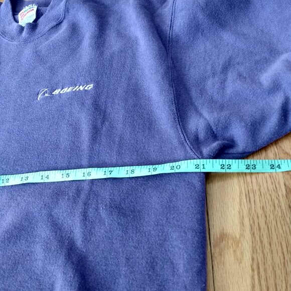 Vintage Boeing Sweatshirt PURPLE XL Hanes Airplane Aviation Collectible - Picture 4 of 16